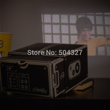 EMS Free Shipping Wholesale 36Pieces In Stock Cardboard Smartphone Projector DIY Mobile Phone Projector