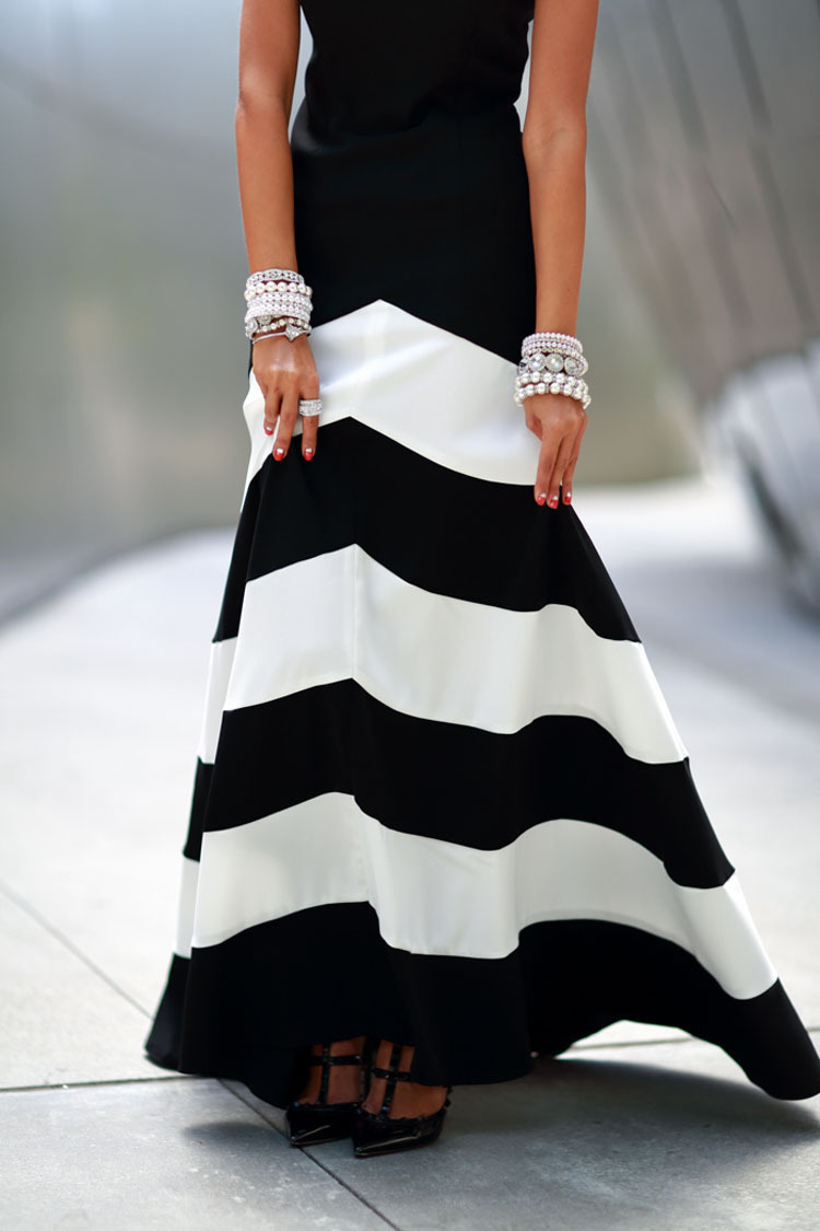 Платье черно-белое
