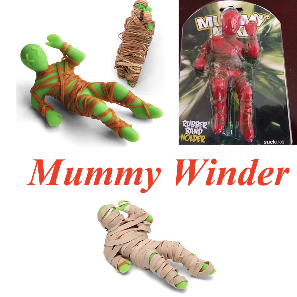 New Arrival Gift Colorful Mummy Mike Rubber Winder Band Holder Earphone Cord Winder For Mobile phone