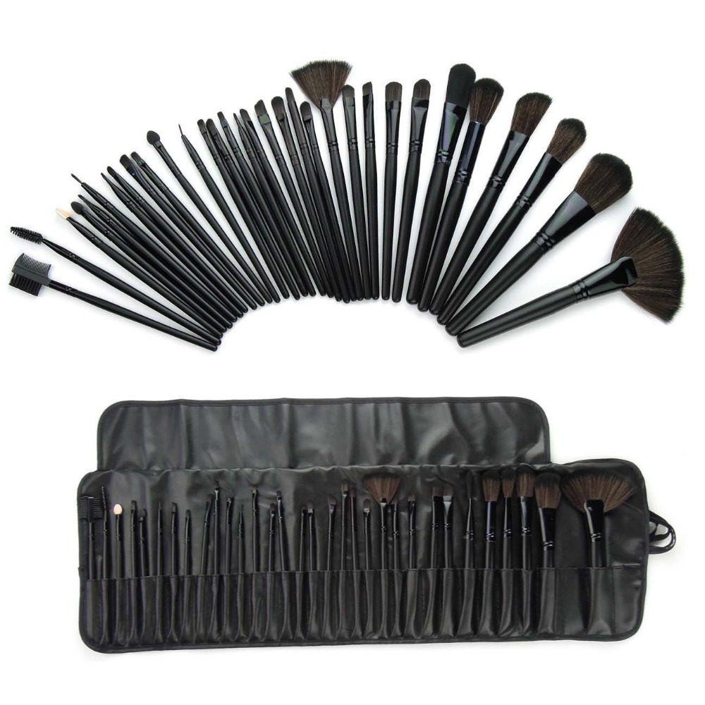 32 pcs Superior Professional Soft Cosmetic Makeup Brush Set Kit Pouch Bag Case Woman s Make