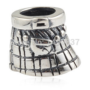 Scottish Kilt BAS 89 Fits European Pandora Charm Bracelets Necklaces DIY Jewelry Vintage 925 Sterling Silver