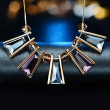Joyme 2015 New Arrival High Quality Austrian Crystal Geometric Pendant Necklaces For Women 18K Gold Plated