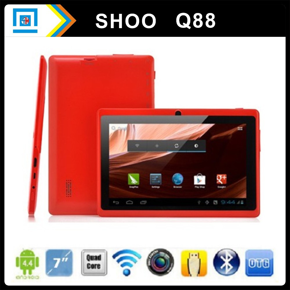7 inch android tablet PC Q88 Quad core 8GB Card Allwinner A33 android 4 2 2