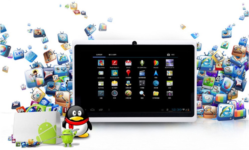 7 inch android tablet PC Q88 Quad core 8GB Card Allwinner A33 android 4 2 2