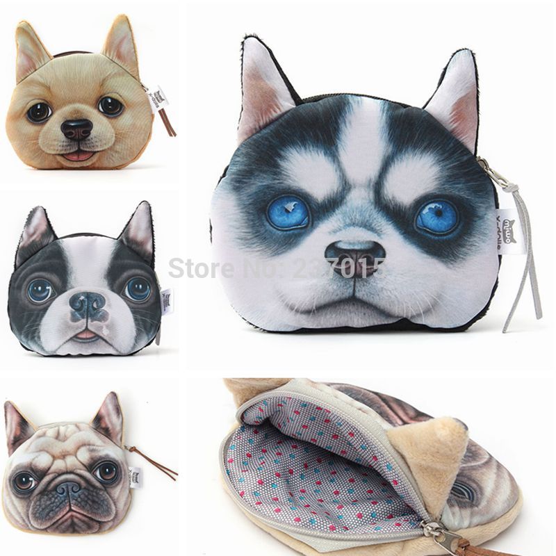 New Lovely Dog Face Zipper Case Coin Purse Wallet Makeup Buggy Bag Pouch