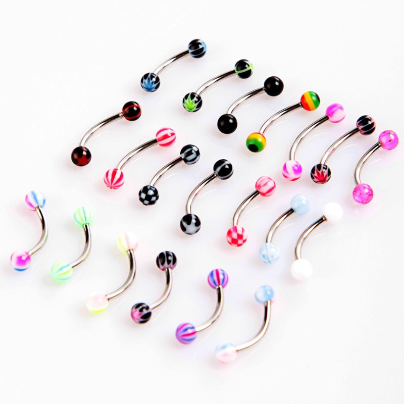 5pcs lots Promotion Cheap Rivets Body Jewelry Barbell Belly Lip Nipple Rings Eyebrow Piercing Stainless Steel