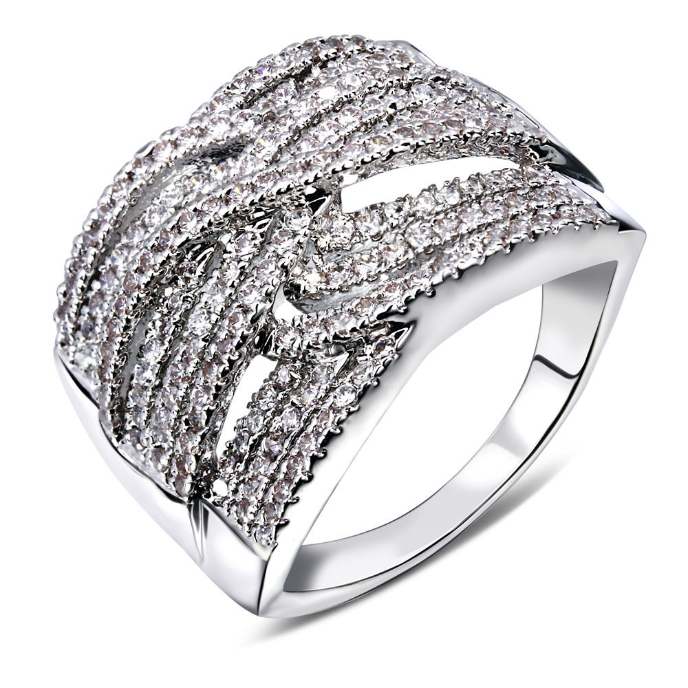 Women-Woven-Design-Deluxe-Cubic-Zirconia-Wedding-Ring-18K-Real-Gold ...