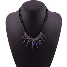  2 color Europe and the United States jewelry fashion retro geometric drop short necklace 