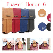 New Leather Case Cover For Huawei Honor 6 Dual SIM 4G FDD LTE phone Octa core CPU 3GB Rom 5.0” incell ipsphone ,Free Shipping