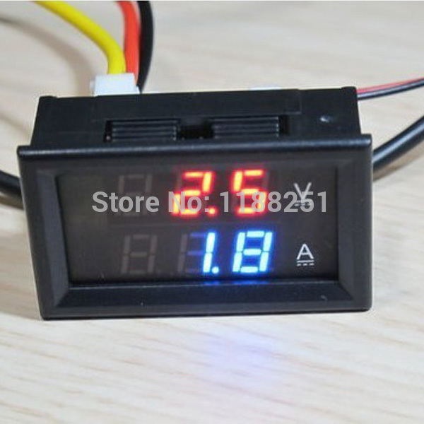 Cheapest price Red Blue LED DC 0 100V 10A Dual display Meter Digital Voltmeter Ammeter Panel
