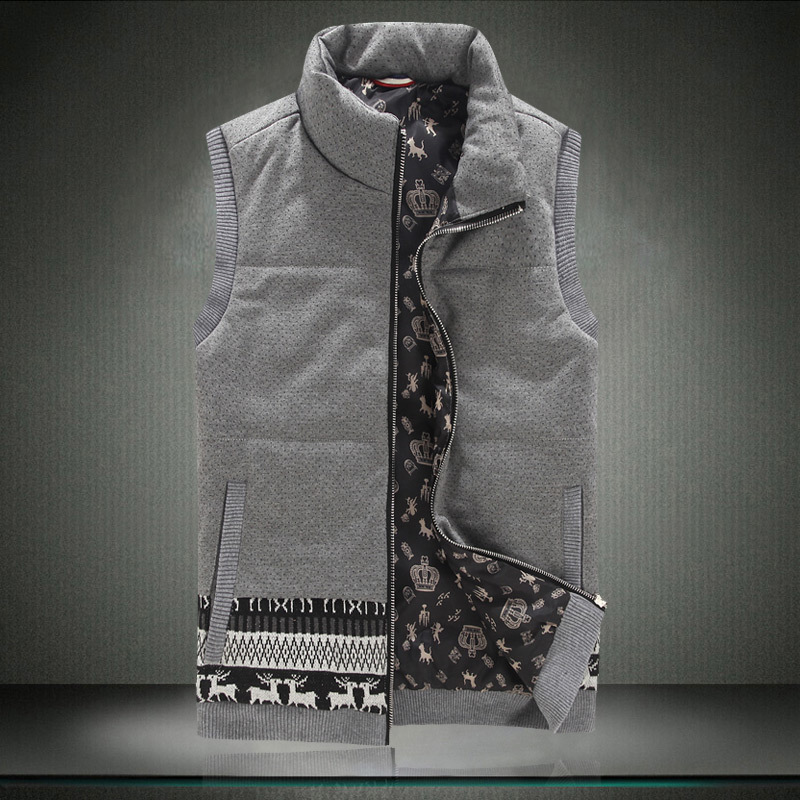 Winter Collar casual cotton vest male taxi fertilizer XL cotton vest waistcoat jacket Korean Slim influx