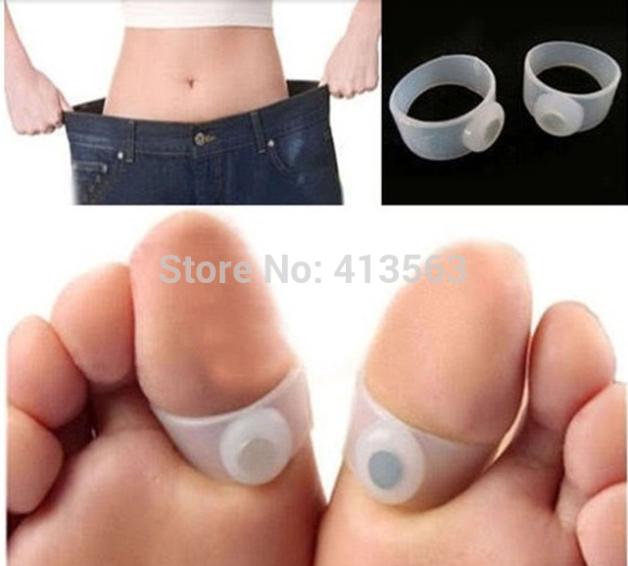 2 Pairs Slimming Silicone Foot Massage Magnetic Toe Ring Fat Weight Loss Health 9901455 