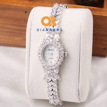 New arrival women luxury rhinestone watch bracelet lady dress elegance charms watches full analog diamond stainless steel watch