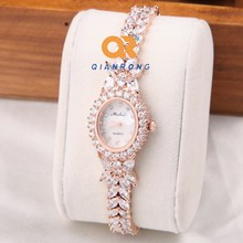 New arrival women luxury rhinestone watch bracelet lady dress elegance charms watches full analog diamond stainless