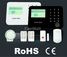 Wireless GSM SMS PSTN dual network Home Security Alarm System TOUCH KEYPAD with LCD screen Apple