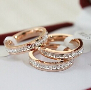 J122 Rose Gold ring for women engagement ring bijoux jewelry fine jewelry wedding rings
