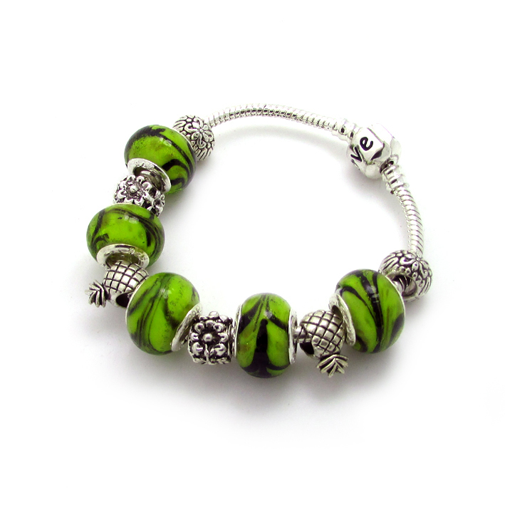 Wholesale charms beads fit pandora bracelet making silver 925 Crystal Big Hole Beads fashion bracelet ZB4720
