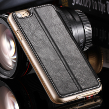 Classic Leather Case For iphone 6 Plus 5 5inch Wallet Mobile Phone Cases Stripe Support Bag
