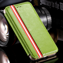 Classic Leather Case For iphone 6 Plus 5 5inch Wallet Mobile Phone Cases Stripe Support Bag