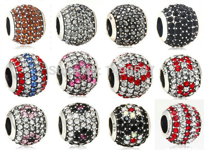 14 Colors Austrian Crystal BAC 1 Series 3 Fit European Pandora Charm Bracelet Necklace DIY Jewelry