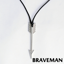 Braveman Handmade Silver Arrow Necklaces Cupid Pendant Men Necklaces For Men Jewelry New Fashion Charms Wax Cord
