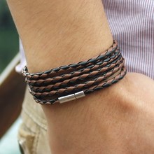 Factory Direct Sale!Most Preferential Price! 5 Laps Fashion Leather Bracelet, Men And Women Charm Bracelet Free Shipping