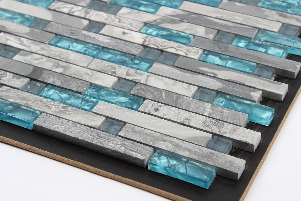 Blue Glass Stone Mosaic Tile Kitchen Backsplash Keuken Blauw Grijs : Blue Glass Stone Mosaic Tile Kitchen Backsplash