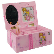 Dream Girl Music Box Childrens Musical Jewellery Box Rectangle with Pink Ballerina Alice in Wonderland music box jewelry box