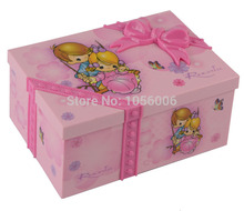 Dream Girl Music Box Childrens Musical Jewellery Box Rectangle with Pink Ballerina Alice in Wonderland music