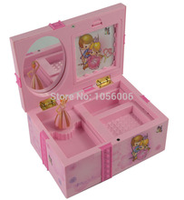 Dream Girl Music Box Childrens Musical Jewellery Box Rectangle with Pink Ballerina Alice in Wonderland music