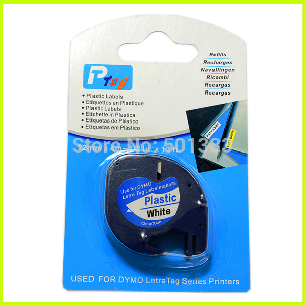 Black on white Dymo Plastic Tapes Used For DYMO LetraTag Series Printers