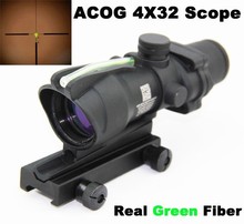 2014 New-Arrival Tactical Hunting Shooting Trijicon Acog 4×32 Riflescope (green Optical Real Fiber) with Markings