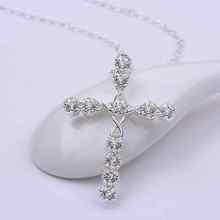 wholesale 2014 New Fashion 925 Sterling Silver Chain cross Necklaces Pendants For Women Men jewelry SMTN668