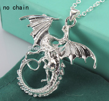 Fashion Jewelry 925 Sterling Silver Punk Wings Pendant Necklace  925 Silver Charm Pendant Necklace