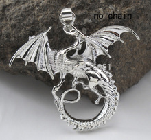 Fashion Jewelry 925 Sterling Silver Punk Wings Pendant 925 Silver Charm Pendant fit for Necklace