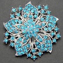 6pcs Multicolor Crystals Elegant Floral Pin Brooch Wedding Bridal Broaches