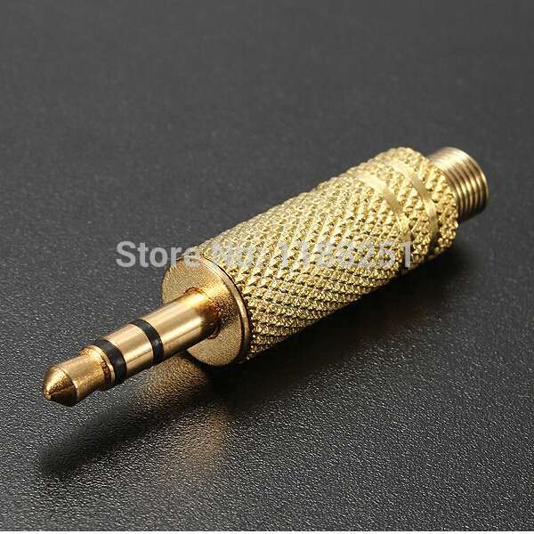 Brand New Golden 3 5mm 3 Pole Male Repair Headphones Audio Jack Plug Connector 8Ik6