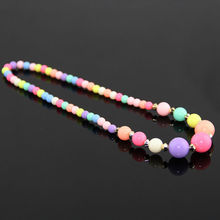 Fashion New 2015 Candy Color Sweet Girl Pearl Beads Necklace Choker Cute Flower Resin Bead Necklace