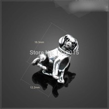 Free Shipping Wholesale Spacer Alloy&Metal Antique dog Silver Beads Fit Pandora European Bracelet 16.3×12.2mm,30Pcs,YZ-10439X