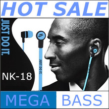 Hot Sale for NK-18 New Fashion Earphones In-Ear Earphone High quality Headphones for Mobile Phone PC MP3 MP4 with Retail package