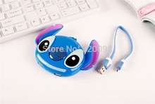 5pcs/lot 10400mAh Cartoon Stitch Power Bank For iPhone6 5 Samsung S5 IOS android smartphones Mobile power charger battery backup
