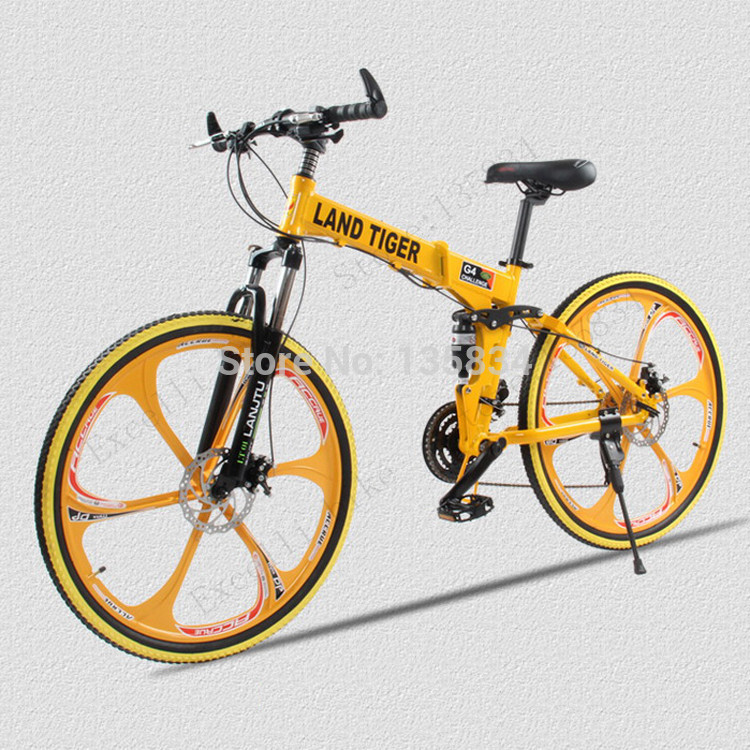 21 Speeds Folding bicycle 26 17 Full Suspension Double Disc Brake Bicicletas Plegable Off Road Velo