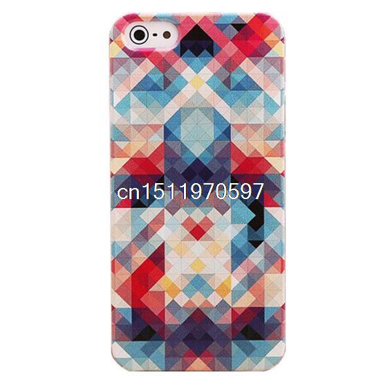 Cartoon Color Plaid Sheet Accessories Custom Printed Hard Plastic Mobile Protector Case Cover For Iphone 4