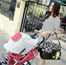 Brand New large Capacity Mummy Mags Hot Sale Cartoon Pattern Multi Function Baby Diaper Bags Tote