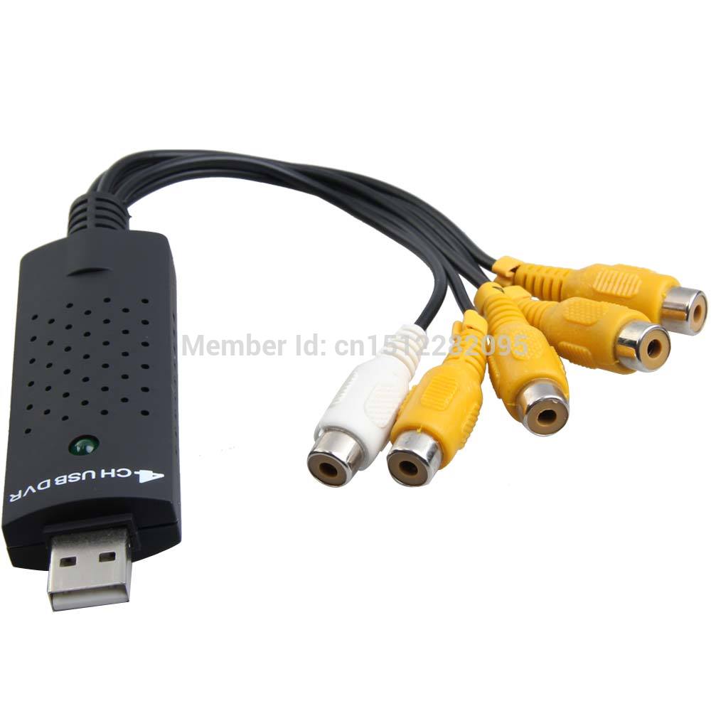 Купить EasyCAP 4-канальный usb 2.0 dvr cctv камеры аудио захвата видео ...