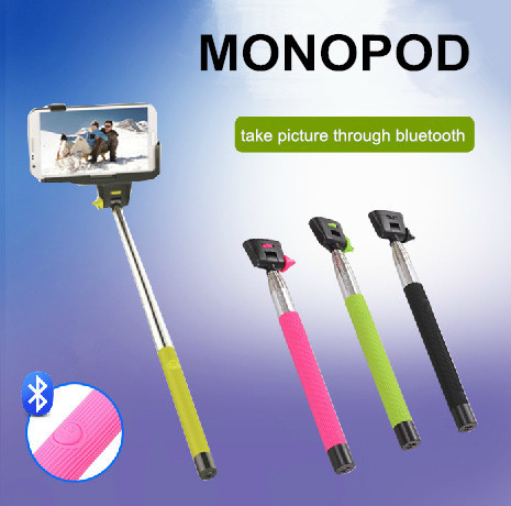 2015 New Extendable Handheld Monopod Audio cable wired Selfie Stick take photos for IOS Android smart