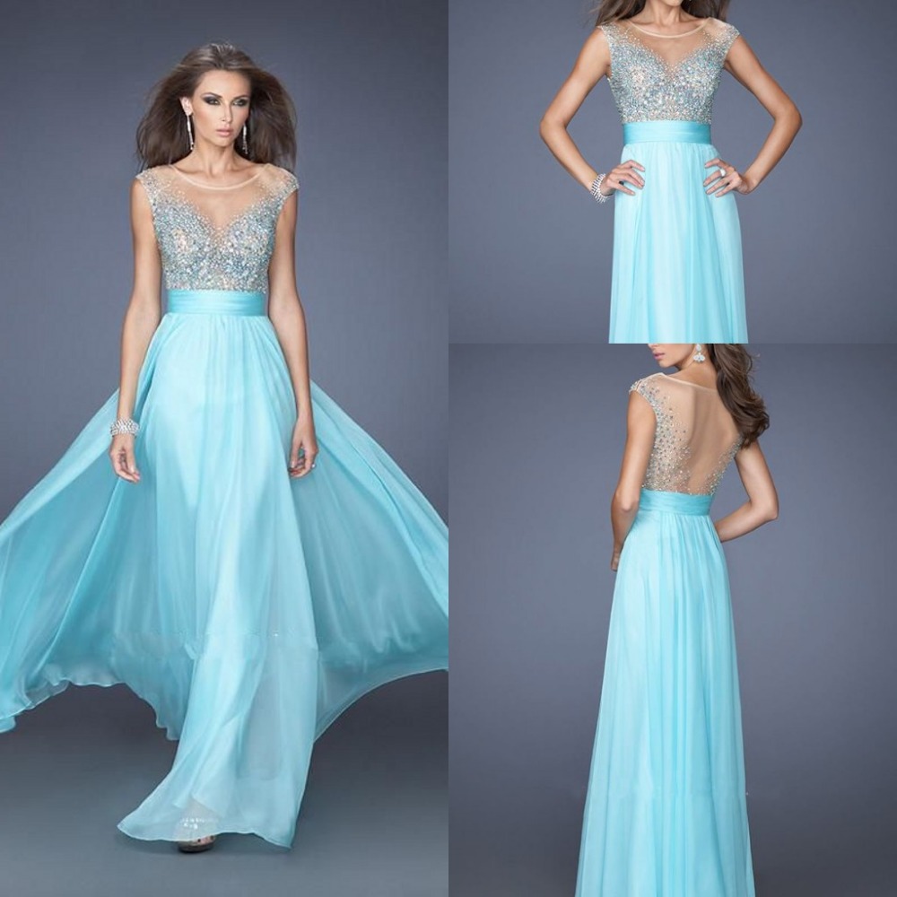 2015-Cheap-Modest-Long-Prom-Dresses-Sparkly-Beaded-Chiffon-A-Line ...