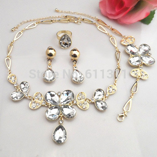 Factory-Price-Dubai-18K-Yellow-Gold-Plated-White-Crystal-Flower ...