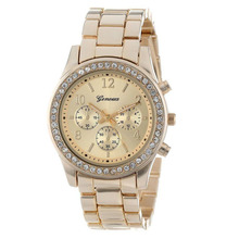 2015 New Arrival Geneva Watch Full Steel Watches Women dress Analog wristwatches men Casual watch 2015