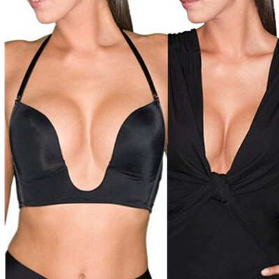 Intimates New Deep U Plunge Bra Invisible Racerback Push Up Bra BCD CUP For Formal Dress For Wedding/Evening.Free Shippping